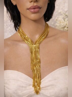 Bold Gold Statement Necklace | Big Luxury Drop Chain | Eye-Catching Fashion PCs